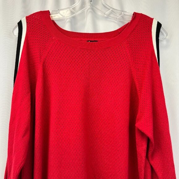 Lee Womens Multicolor Long Slit Sleeve Round Neck Perforated Top Size XL - Picture 3 of 10